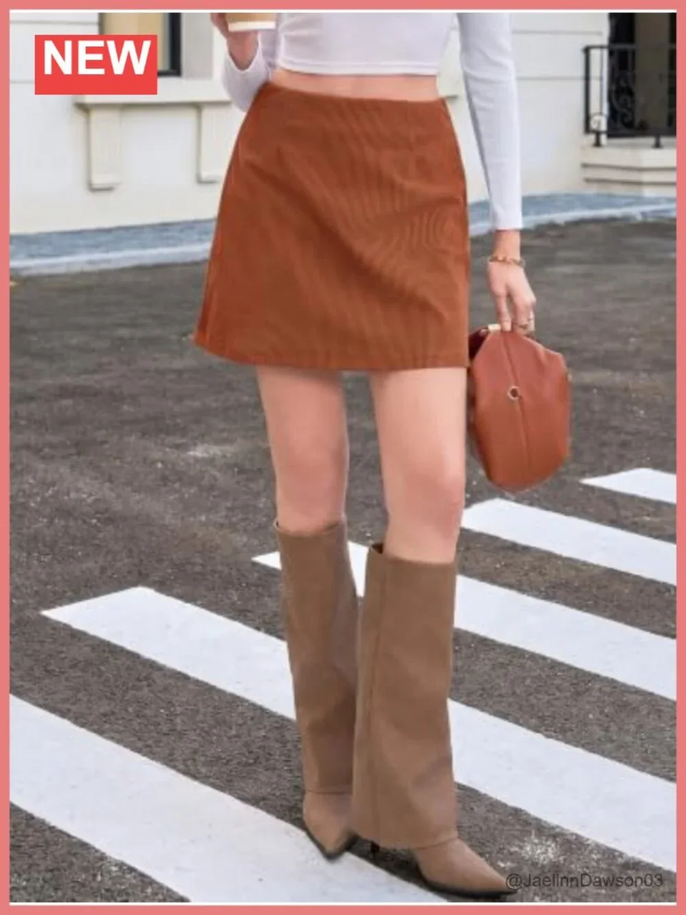 Women's Corduroy A-Line Mini Skirt with Built-in Shorts High Waist